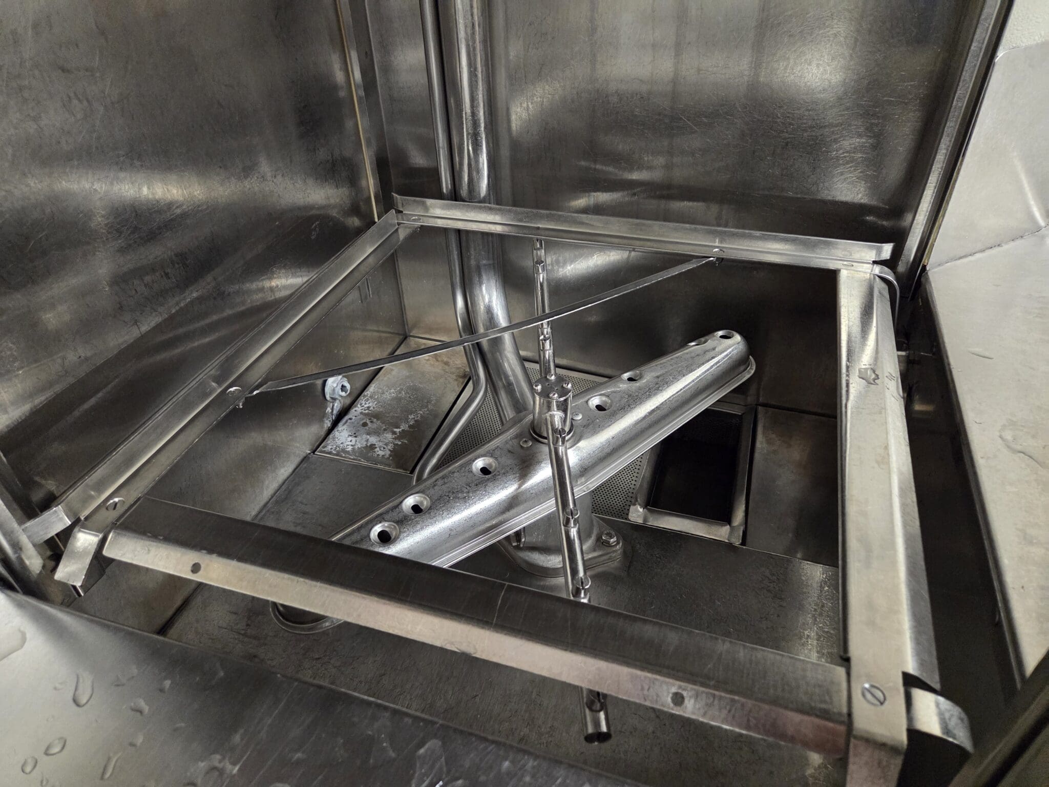Industrial machine interior with metal components.